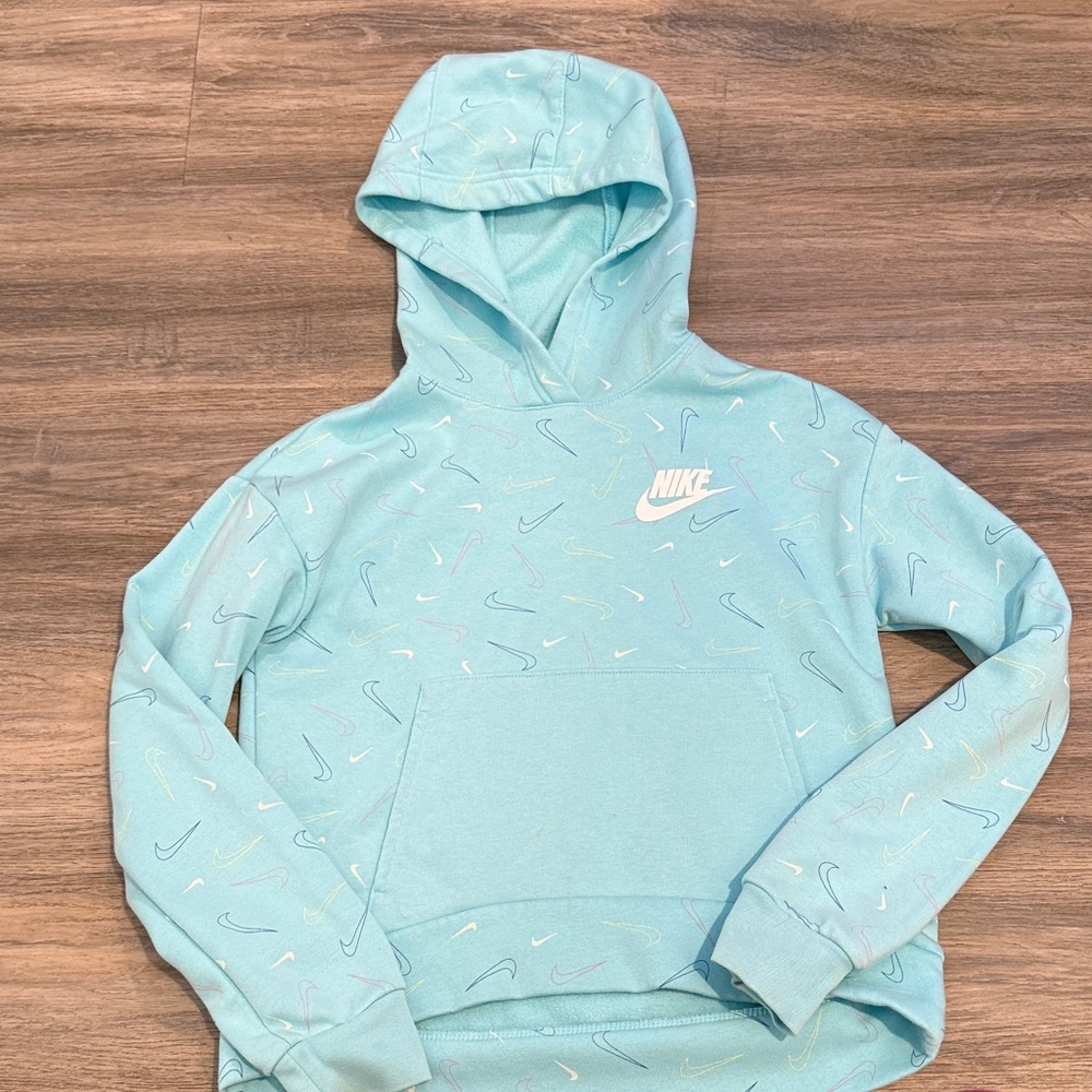 Nike Aqua Blue Swoosh Hoodie
